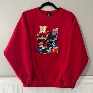 Vintage 90’s Looney Toons “Peace On Earth” Christmas Sweatshirt Unisex M Red